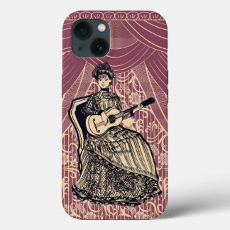 Lady with guitar iPhone 13 case