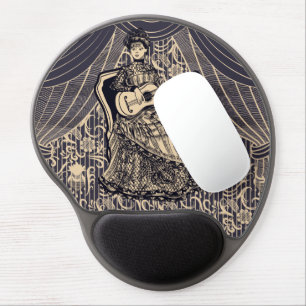 Lady with guitar gel mouse pad