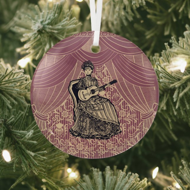 Lady with guitar   glass ornament (Insitu)