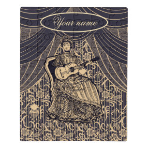 Lady with guitar jigsaw puzzle