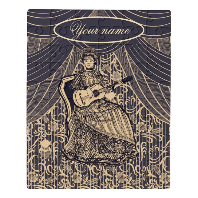 Lady with guitar jigsaw puzzle (Puzzle Vertical)