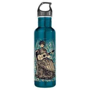 Lady with guitar stainless steel water bottle