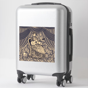 Lady with guitar sticker