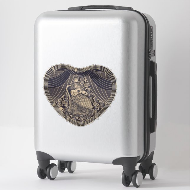 Lady with guitar  sticker (Suitcase)