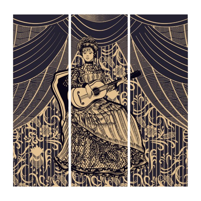 Lady with guitar triptych (Front)