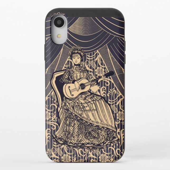 Lady with guitar uncommon iPhone case (Back)