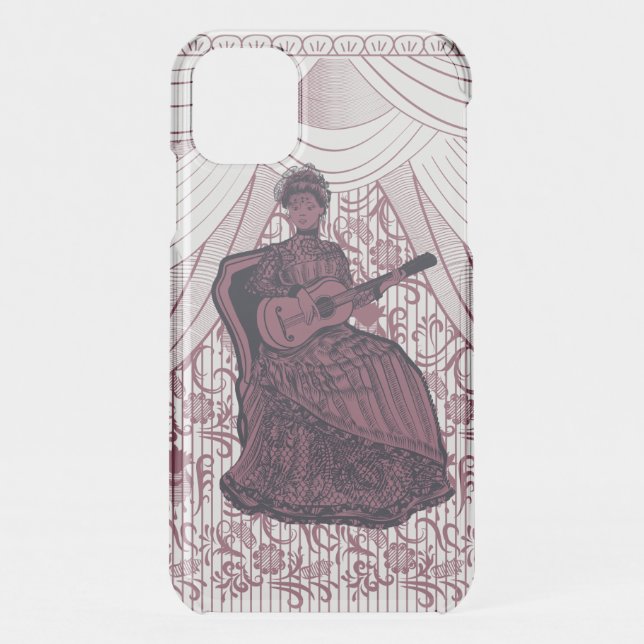 lady with guitar uncommon iPhone case (Back)