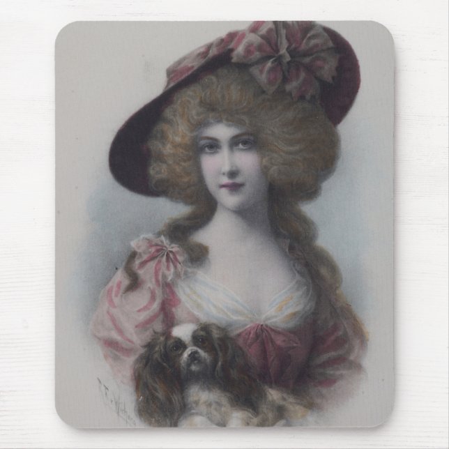 Lady with her Cavalier Mouse Pad (Front)