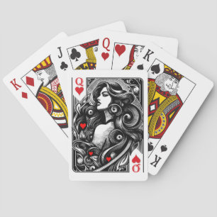 Lady with honor  poker cards