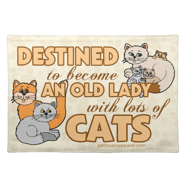 Lady With Lots of Cats Placemat (Front)