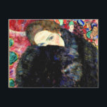 Lady with Muff by Gustav Klimt Postcard<br><div class="desc">Lady with Puff,  fine art painting by Gustav Klimt</div>