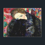 Lady with Muff by Gustav Klimt Postcard<br><div class="desc">Lady with Puff,  fine art painting by Gustav Klimt</div>