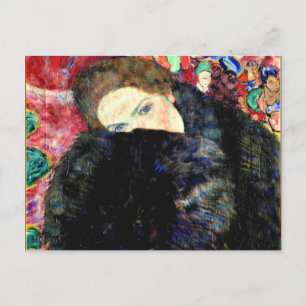 Lady with Muff by Gustav Klimt Postcard