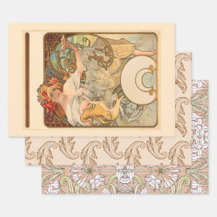 Lady with Poppies in Her Hair, Gift Wrapping Paper Sheets