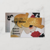 LADY WITH RED ROSE BEAUTY FASHION COSTUME DESIGNER BUSINESS CARD (Front/Back)