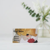 LADY WITH RED ROSE BEAUTY FASHION COSTUME DESIGNER BUSINESS CARD (Standing Front)