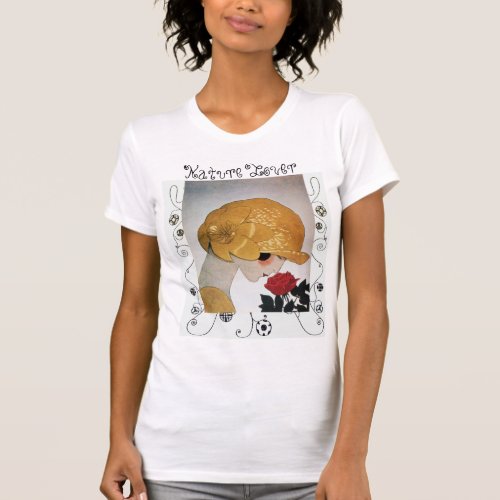 LADY WITH RED ROSE GEOMETRIC SWIRLS NATURE LOVER T_Shirt