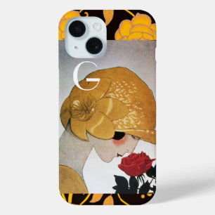 LADY WITH RED ROSE MONOGRAM iPhone 15 CASE