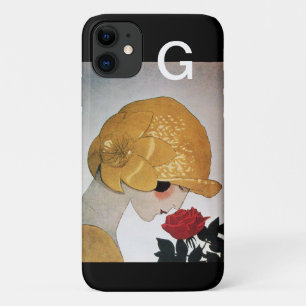 LADY WITH RED ROSE MONOGRAM iPhone 11 CASE