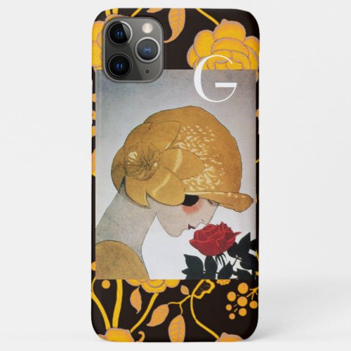 LADY WITH RED ROSE MONOGRAM iPhone 11 PRO MAX CASE