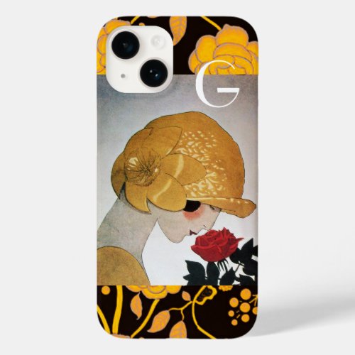 LADY WITH RED ROSE MONOGRAM Case_Mate iPhone 14 CASE