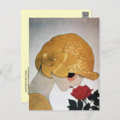 LADY WITH RED ROSE POSTCARD (Front/Back)