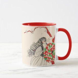 LADY WITH UMBRELLA Art Deco Beauty Fashion Hair Mug