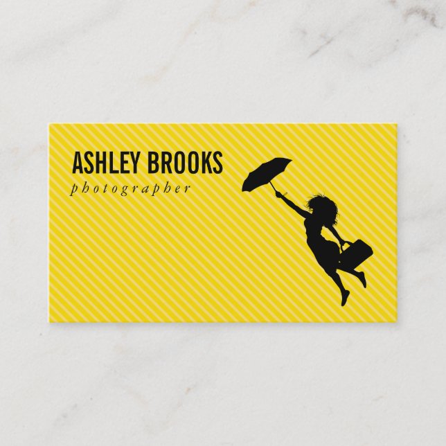 Lady with Umbrella Business Card (Front)