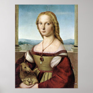 Lady with Unicorn - Raphael - c1506 Poster