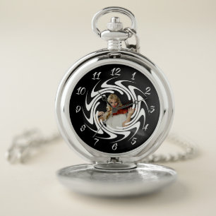 LADY WITH VIOLIN POCKET WATCH