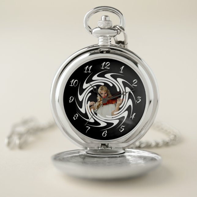 LADY WITH VIOLIN POCKET WATCH (Inside)