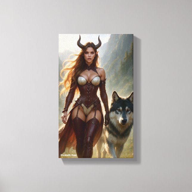 Lady Wolf Canvas Print (Front)