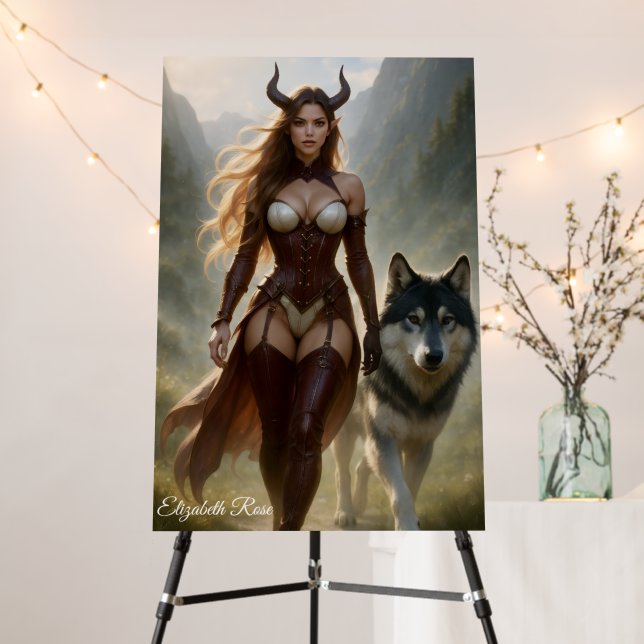 Lady Wolf Demoness  Foam Board (In Situ (Stand))