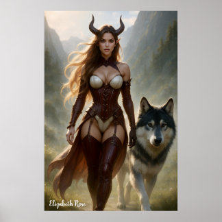 Lady Wolf Demoness Poster