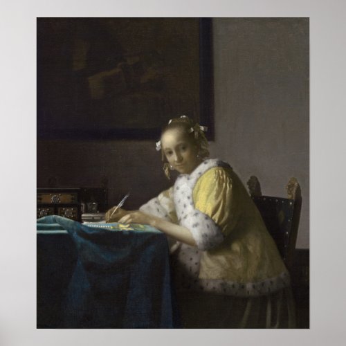 Lady Writing a Letter by Johannes Vermeer Poster