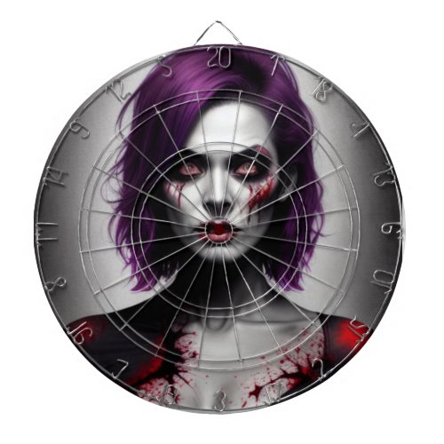 Lady zombie darts dart board