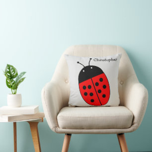 Ladybird Design Personalised Throw Pillow