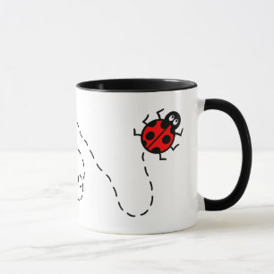 Ladybird Heart Pattern Combo Mug, 325 ml Mug