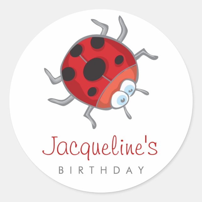 Ladybird / Ladybug Gift Party Favors Label Sticker (Front)