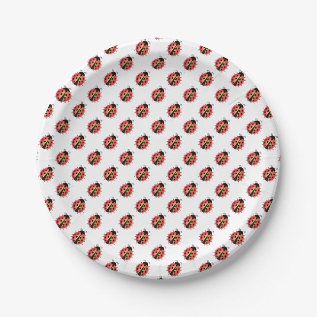 Ladybird, Ladybug, red bug, insect paper plates (Front)