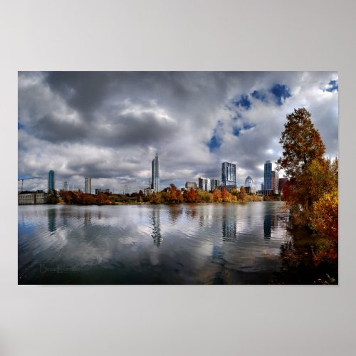 Ladybird Lake _ Austin Texas Skyline 4 Poster