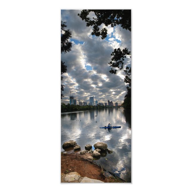 Ladybird Lake Kayak - Skyline - Austin Texas Photo Print (Front)