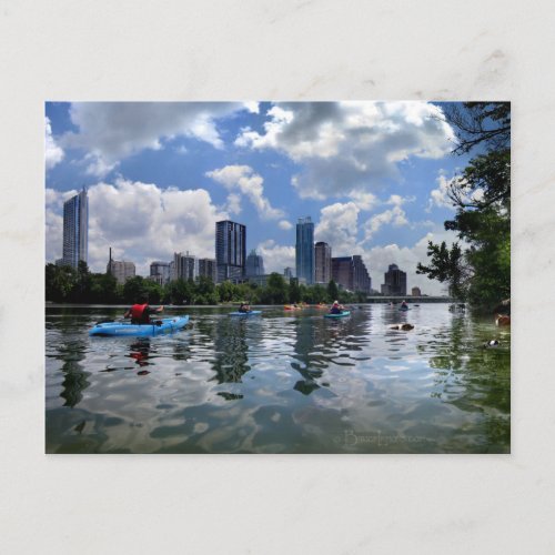 Ladybird Lake Kayaks and Dog Park _ Austin Texas Postcard