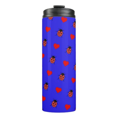 Ladybird love hearts thermal tumbler