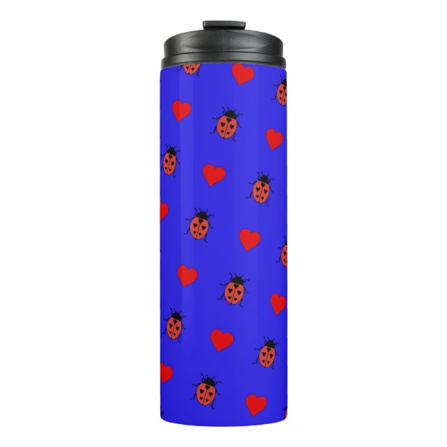 Ladybird love hearts thermal tumbler (Front)
