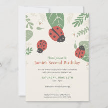 Ladybird Meadow Kid's Birthday Party Invitation
