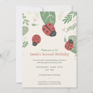 Ladybird Meadow Kid's Birthday Party Invitation
