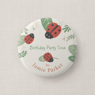 Ladybird Meadow Kid's Party Guest Button Favor