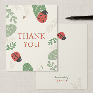 Ladybird Meadow Personalized Baby Thank You Card