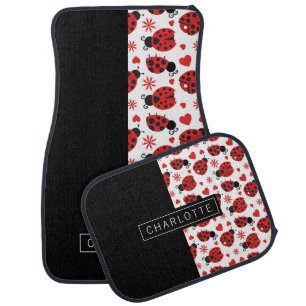 Ladybird Monogram Polka Dot Car Floor Mat